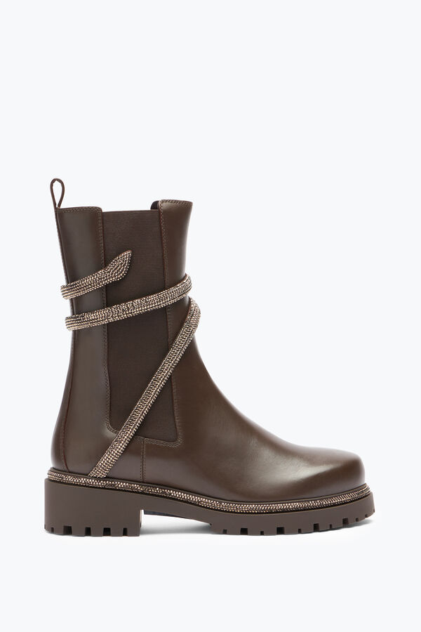 gioiello cleo cristallo marrone castagna bootie 25 rene caovilla