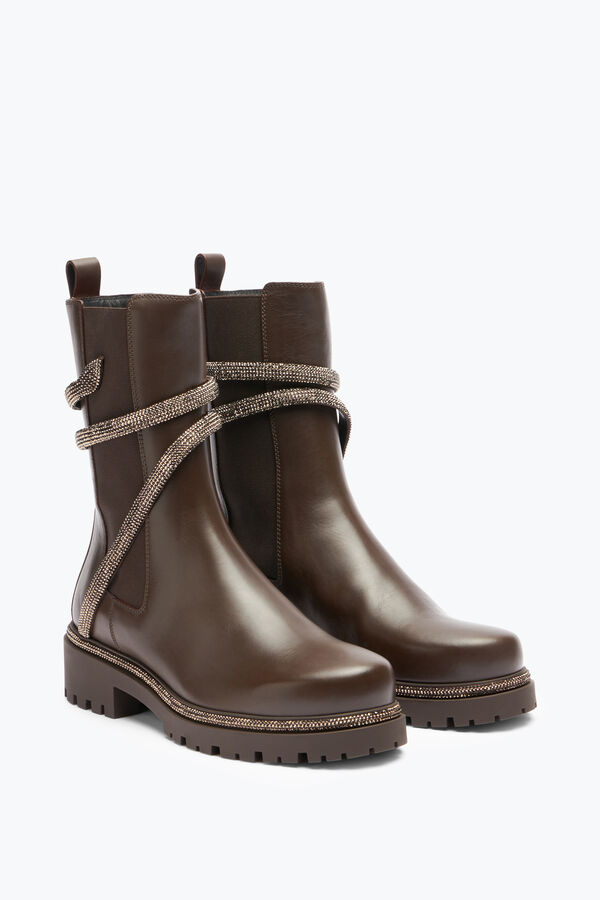 gioiello cleo cristallo marrone castagna bootie 25 rene caovilla