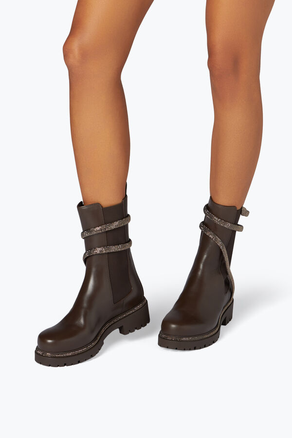 gioiello cleo cristallo marrone castagna bootie 25 rene caovilla