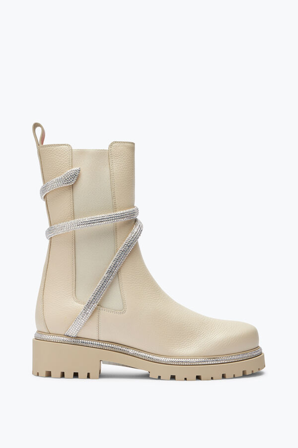 gioiello cleo in pelle bianca bootie 25 rene caovilla