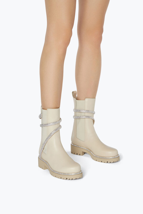 gioiello cleo in pelle bianca bootie 25 rene caovilla