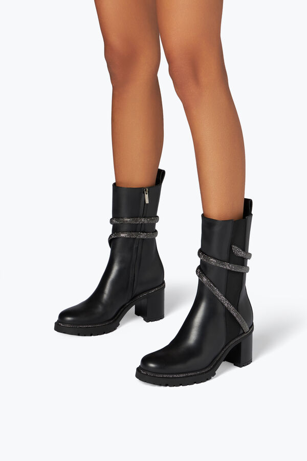 gioiello cleo cristallo nero bootie 60 rene caovilla