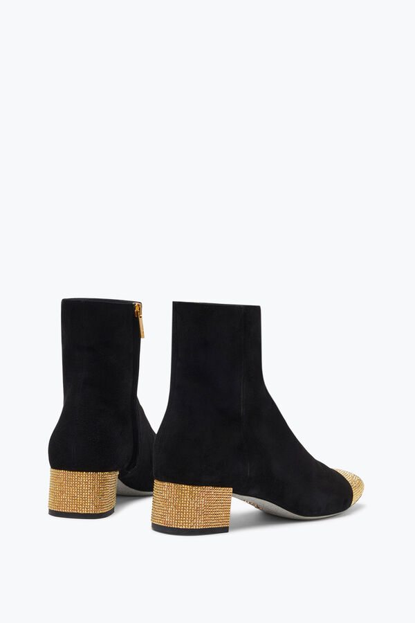 gioiello bonnie nero e oro bootie 40 rene caovilla