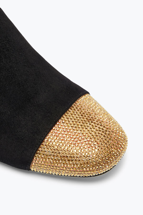 gioiello bonnie nero e oro bootie 40 rene caovilla