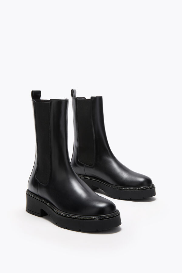 gioiello bika nero ankle boot con cristalli 50 rene caovilla