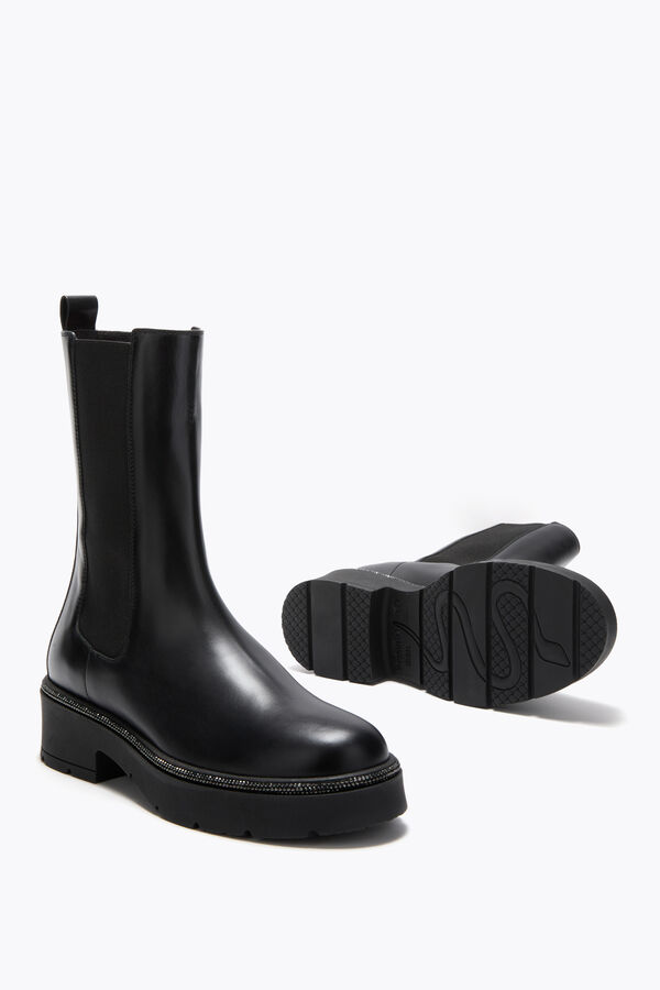 gioiello bika nero ankle boot con cristalli 50 rene caovilla