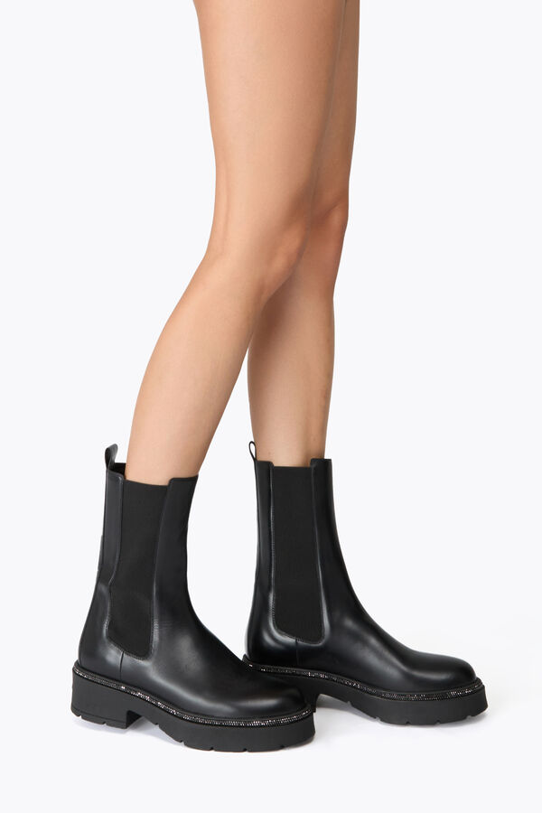 gioiello bika nero ankle boot con cristalli 50 rene caovilla