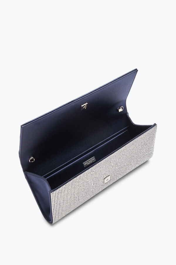 gioiello zafira frizione blu con all-over cristalli rene caovilla