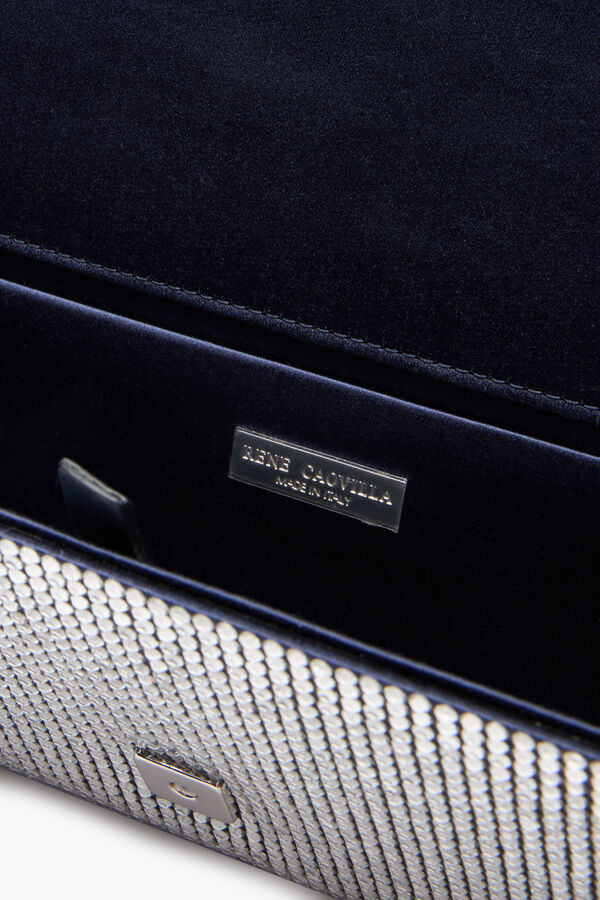 gioiello zafira frizione blu con all-over cristalli rene caovilla