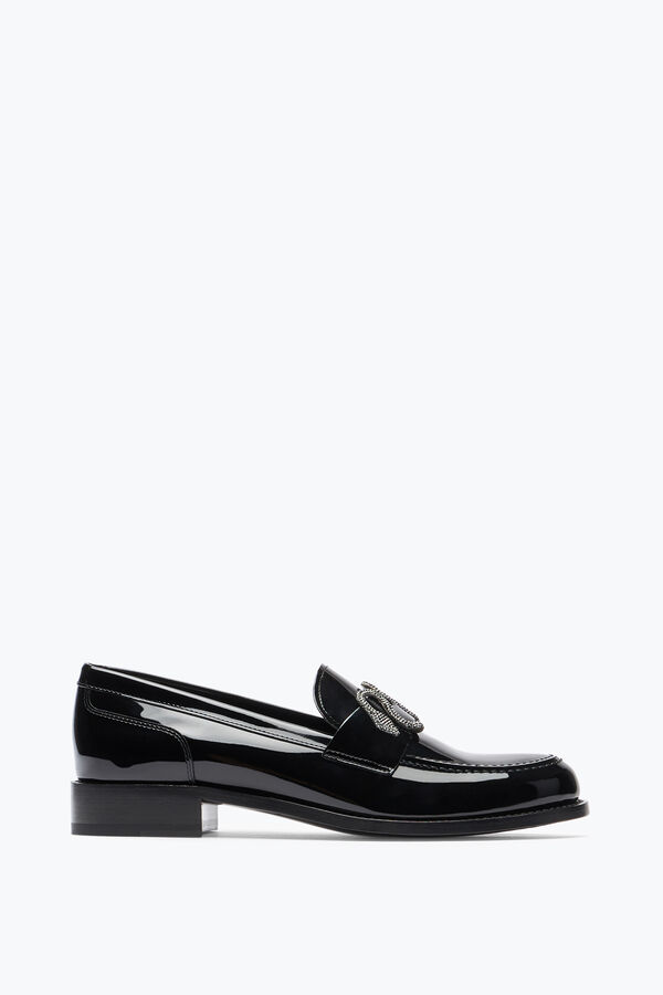 gioiello morgana nero patent loafer con cristalli 20 rene caovilla