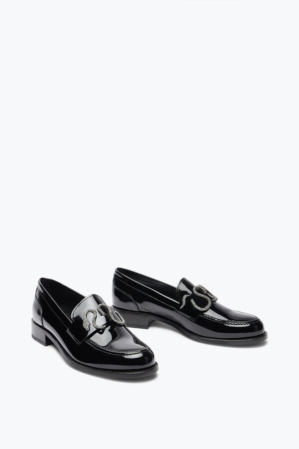 gioiello morgana nero patent loafer con cristalli 20 rene caovilla