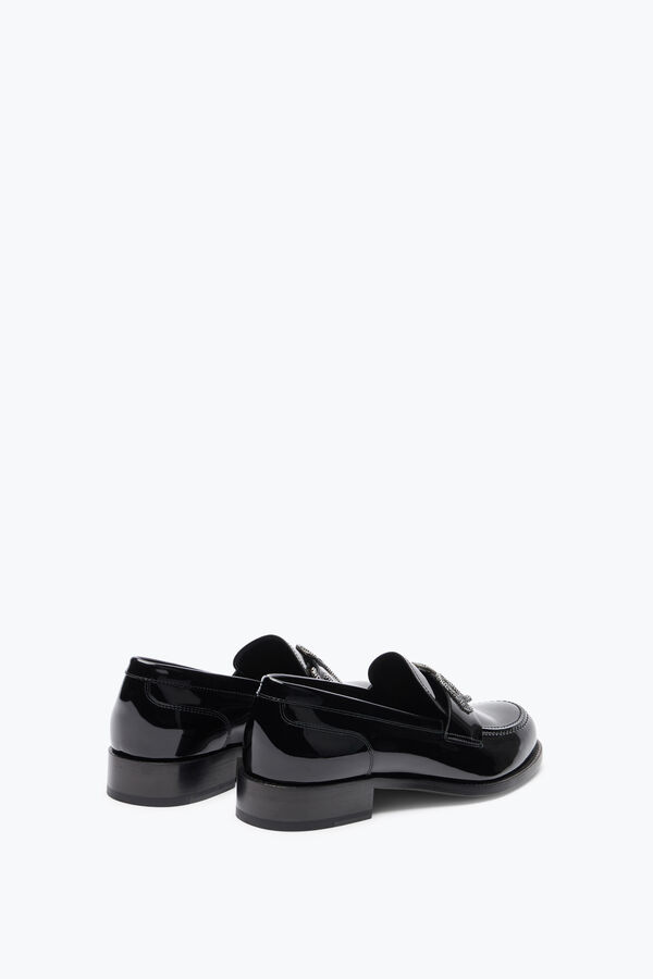 gioiello morgana nero patent loafer con cristalli 20 rene caovilla