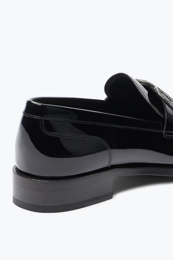 gioiello morgana nero patent loafer con cristalli 20 rene caovilla