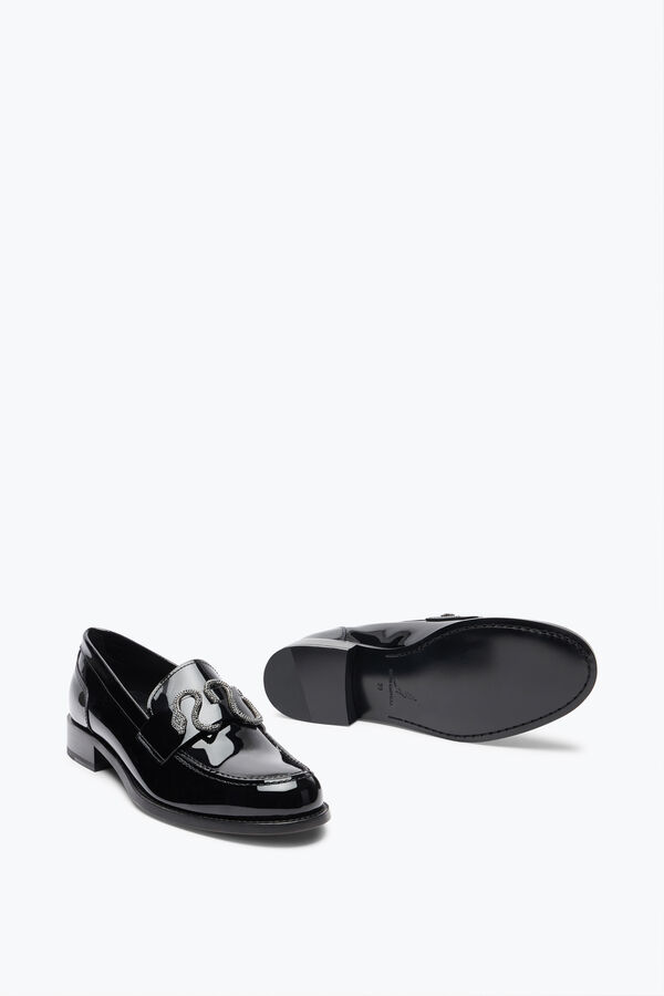 gioiello morgana nero patent loafer con cristalli 20 rene caovilla