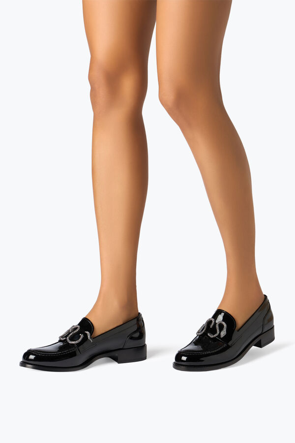 gioiello morgana nero patent loafer con cristalli 20 rene caovilla