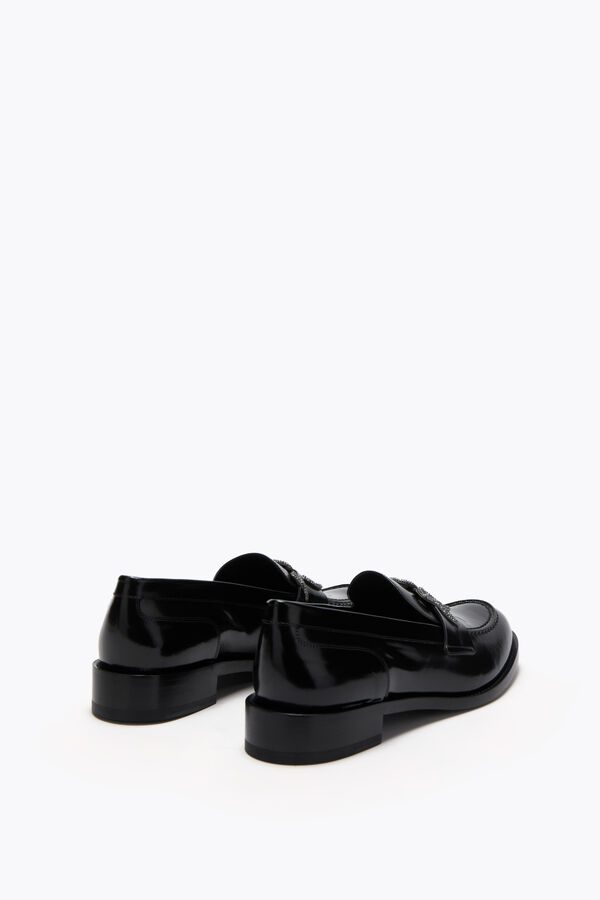 gioiello morgana nero mocassino con il nero opaco cristallo 20 rene caovilla