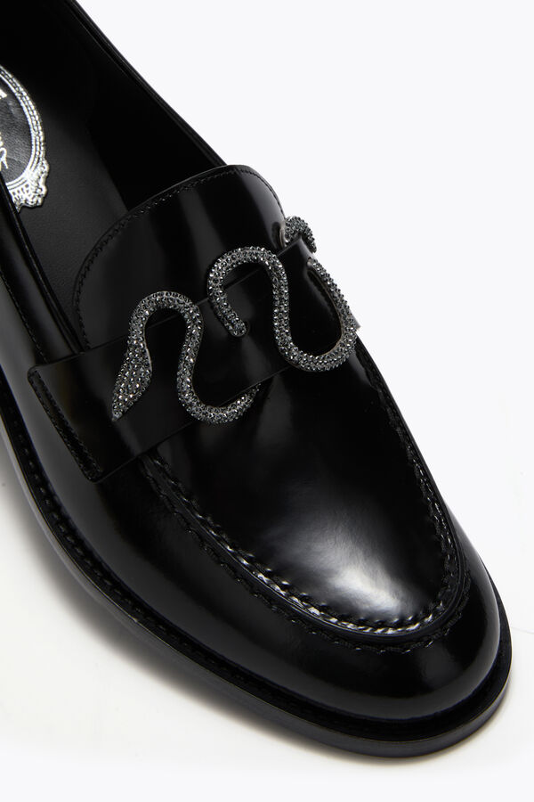 gioiello morgana nero mocassino con il nero opaco cristallo 20 rene caovilla