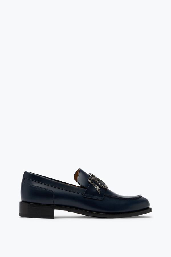 gioiello morgana blu mocassino con il nero opaco cristallo 20 rene caovilla