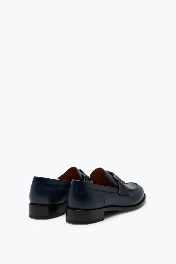 gioiello morgana blu mocassino con il nero opaco cristallo 20 rene caovilla
