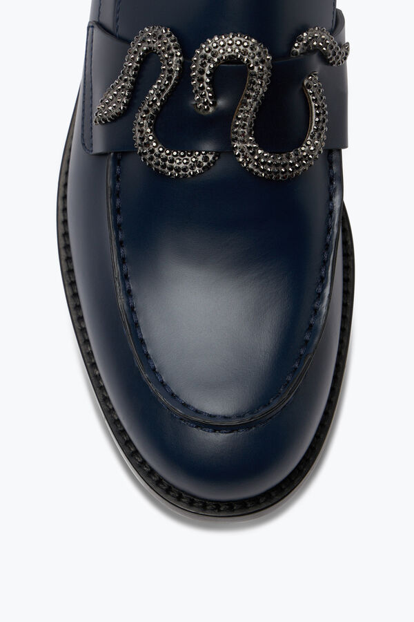 gioiello morgana blu mocassino con il nero opaco cristallo 20 rene caovilla