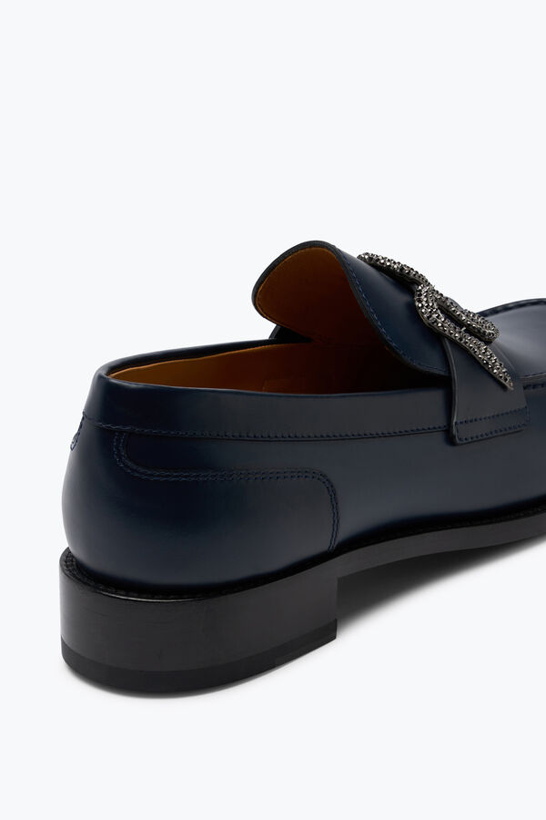gioiello morgana blu mocassino con il nero opaco cristallo 20 rene caovilla