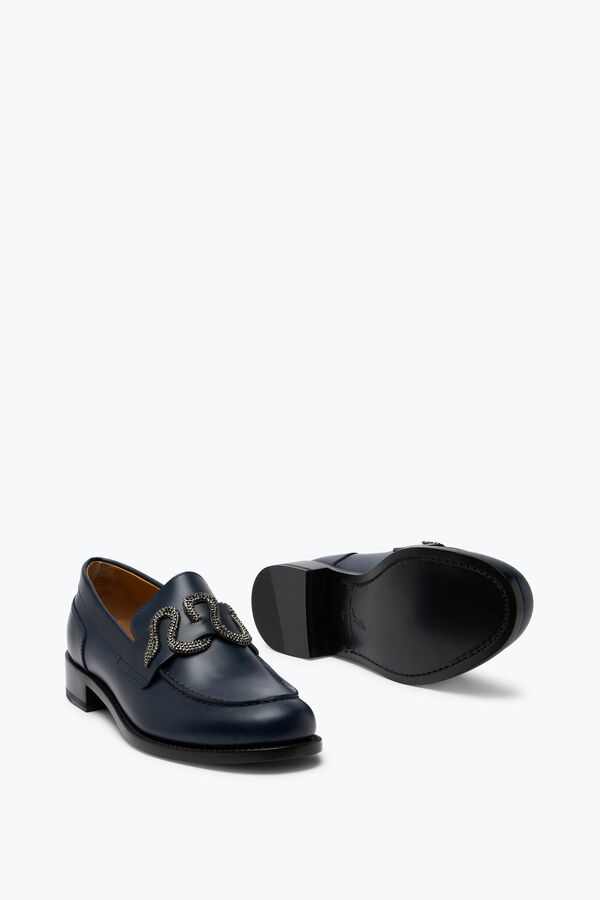 gioiello morgana blu mocassino con il nero opaco cristallo 20 rene caovilla