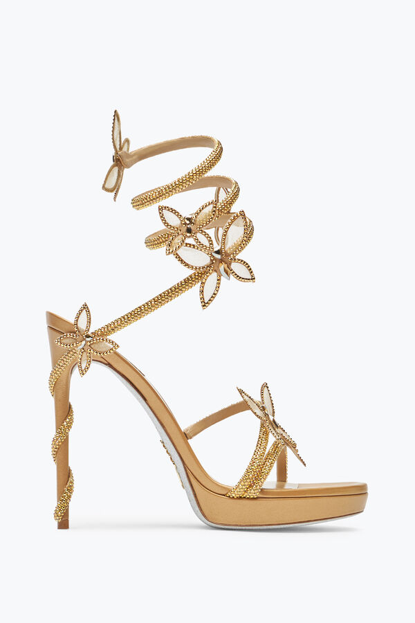 gioiello margot oro piattaforma sandalo con farfalle 120 rene caovilla