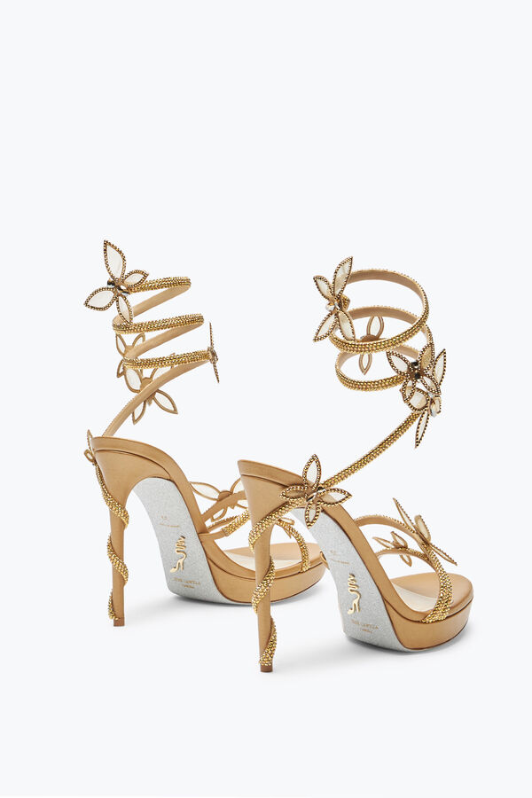 gioiello margot oro piattaforma sandalo con farfalle 120 rene caovilla