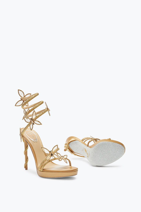 gioiello margot oro piattaforma sandalo con farfalle 120 rene caovilla