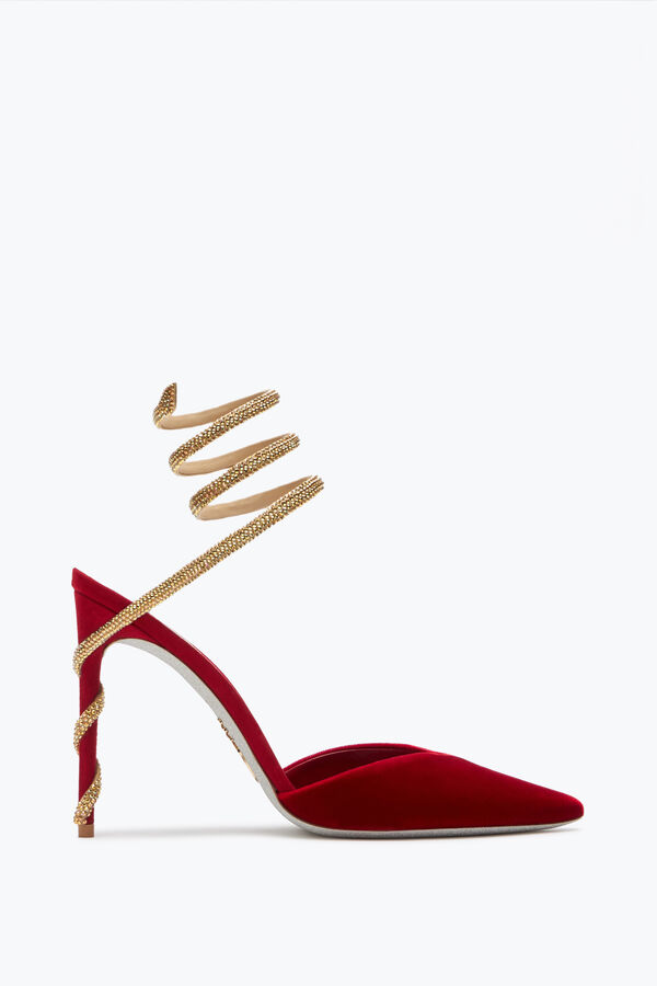 gioiello margot rosso e oro pompa 105 rene caovilla