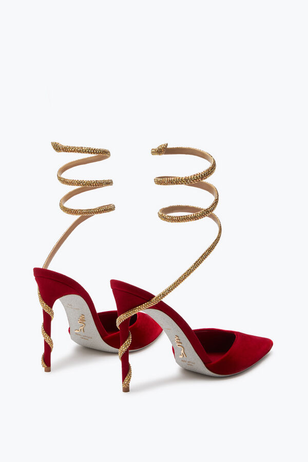 gioiello margot rosso e oro pompa 105 rene caovilla