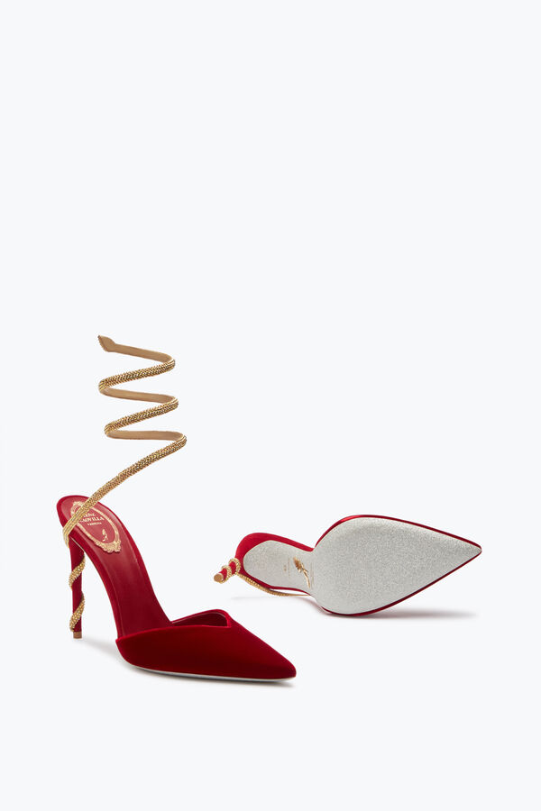 gioiello margot rosso e oro pompa 105 rene caovilla