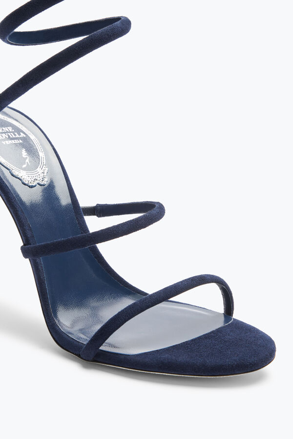 gioiello cleo blue suede sandal 105 rene caovilla