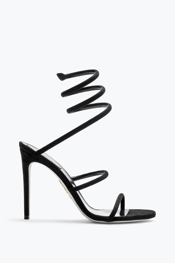 gioiello cleo nero suede sandal 105 rene caovilla