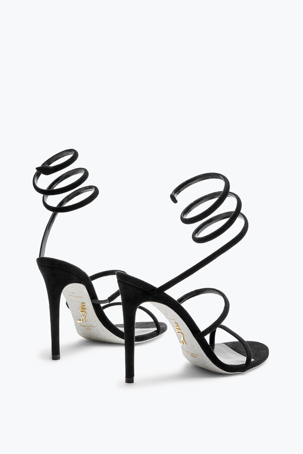 gioiello cleo nero suede sandal 105 rene caovilla