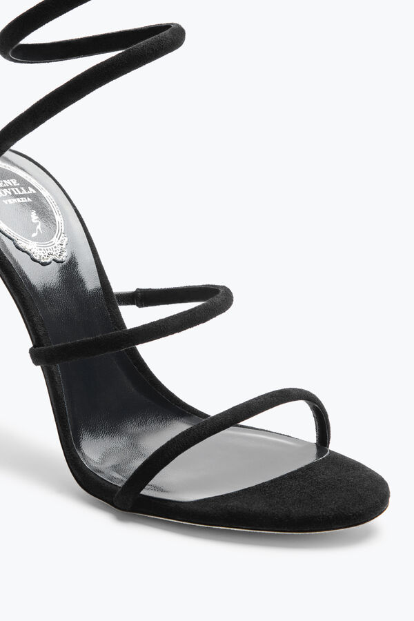 gioiello cleo nero suede sandal 105 rene caovilla