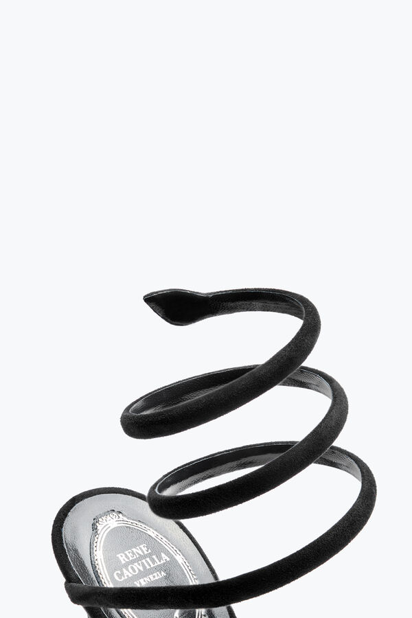 gioiello cleo nero suede sandal 105 rene caovilla