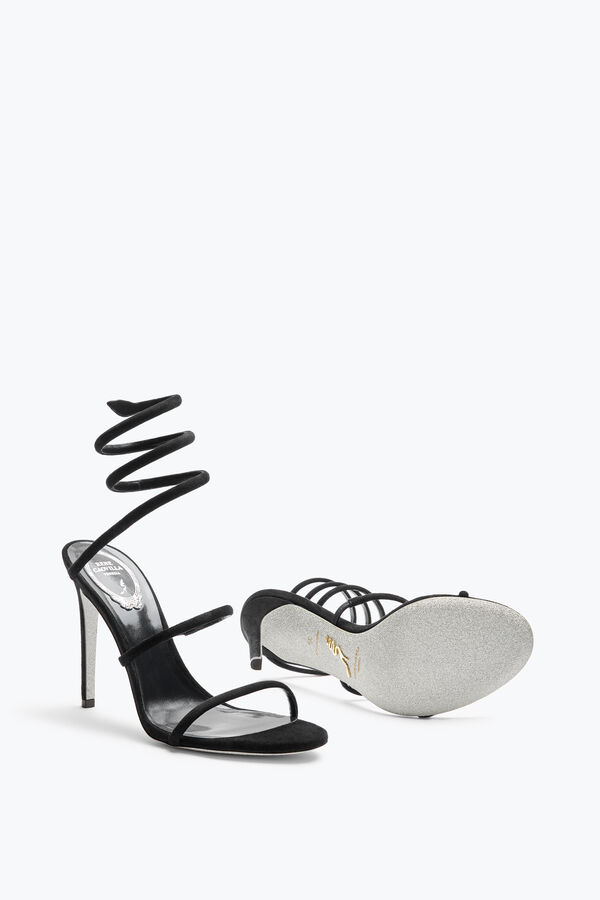gioiello cleo nero suede sandal 105 rene caovilla
