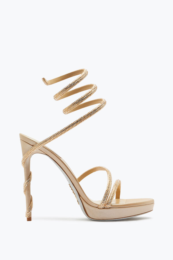 gioiello margot champagne piattaforma sandalo 120 rene caovilla