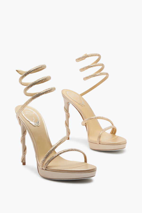 gioiello margot champagne piattaforma sandalo 120 rene caovilla