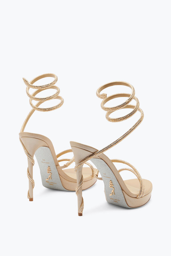 gioiello margot champagne piattaforma sandalo 120 rene caovilla