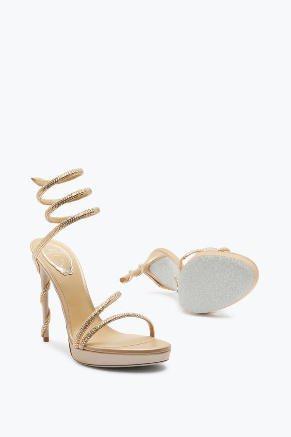 gioiello margot champagne piattaforma sandalo 120 rene caovilla