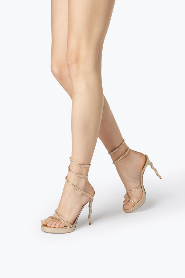 gioiello margot champagne piattaforma sandalo 120 rene caovilla