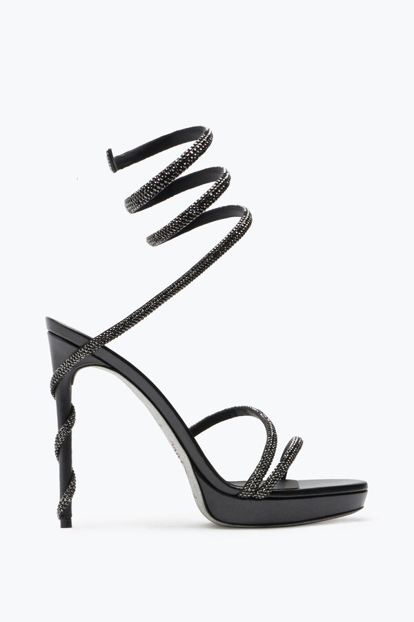 gioiello margot nero crystal piattaforma sandalo 120 rene caovilla