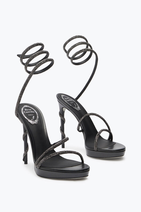 gioiello margot nero crystal piattaforma sandalo 120 rene caovilla