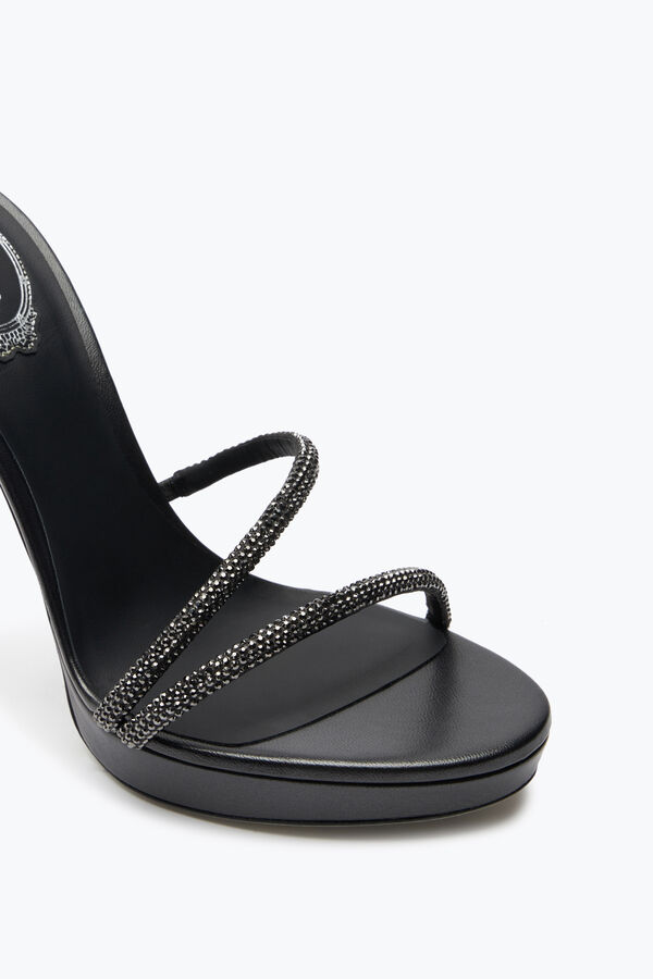 gioiello margot nero crystal piattaforma sandalo 120 rene caovilla