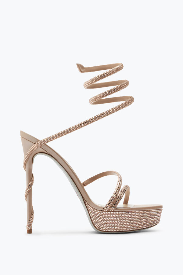 gioiello margot crystal beige piattaforma sandalo 130 rene caovilla