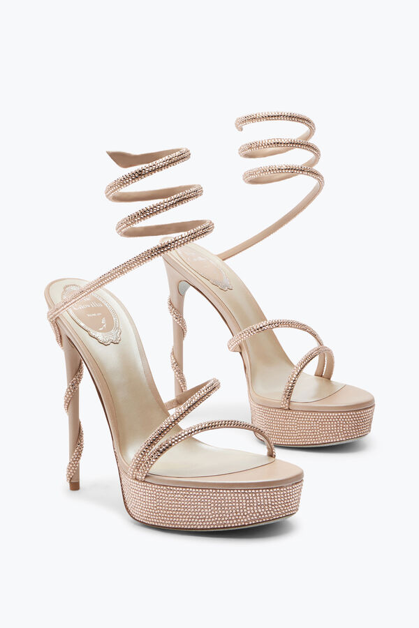 gioiello margot crystal beige piattaforma sandalo 130 rene caovilla