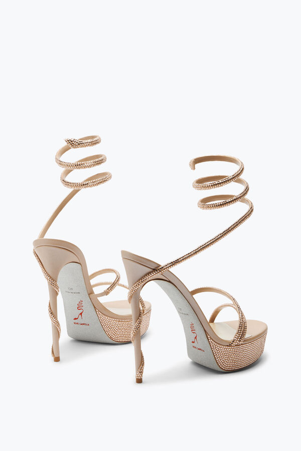 gioiello margot crystal beige piattaforma sandalo 130 rene caovilla