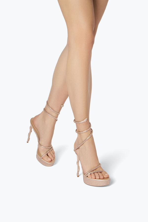gioiello margot crystal beige piattaforma sandalo 130 rene caovilla